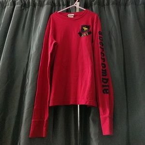 Red Abercrombie kids longsleeve shirt, L